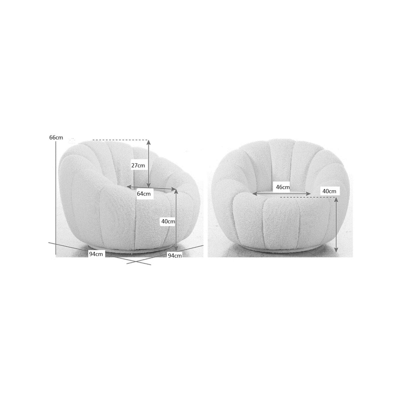 Draaistoel Met Arm Peppo Bloom White Kare Design Armstoel 87772