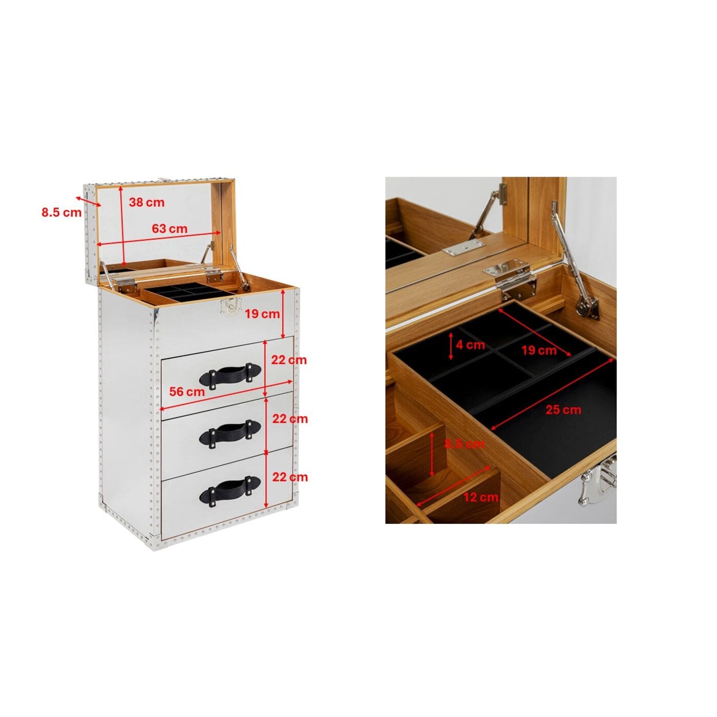 Dressoir Vegas Make-Up - 65cm - Afbeelding 20