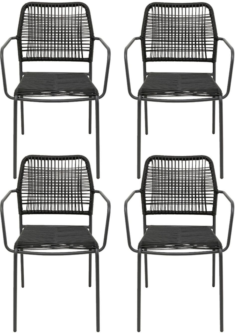 Eetkamerstoel Madagascar Black 4/Set Kare Design Eetkamerstoel 40435