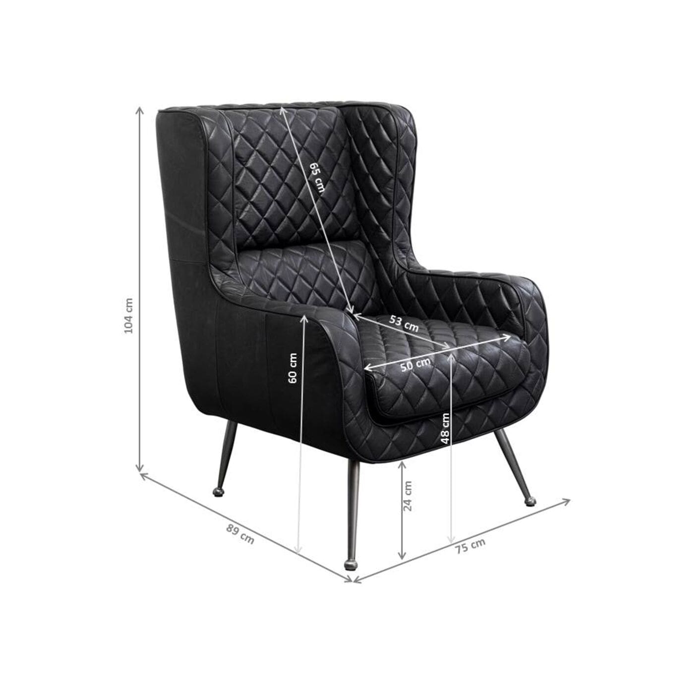 Fauteuil Nonna Smart Leather Black Kare Design Fauteuil 87904
