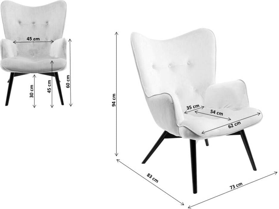 Fauteuil Vicky Ecru Kare Design Fauteuil 82685