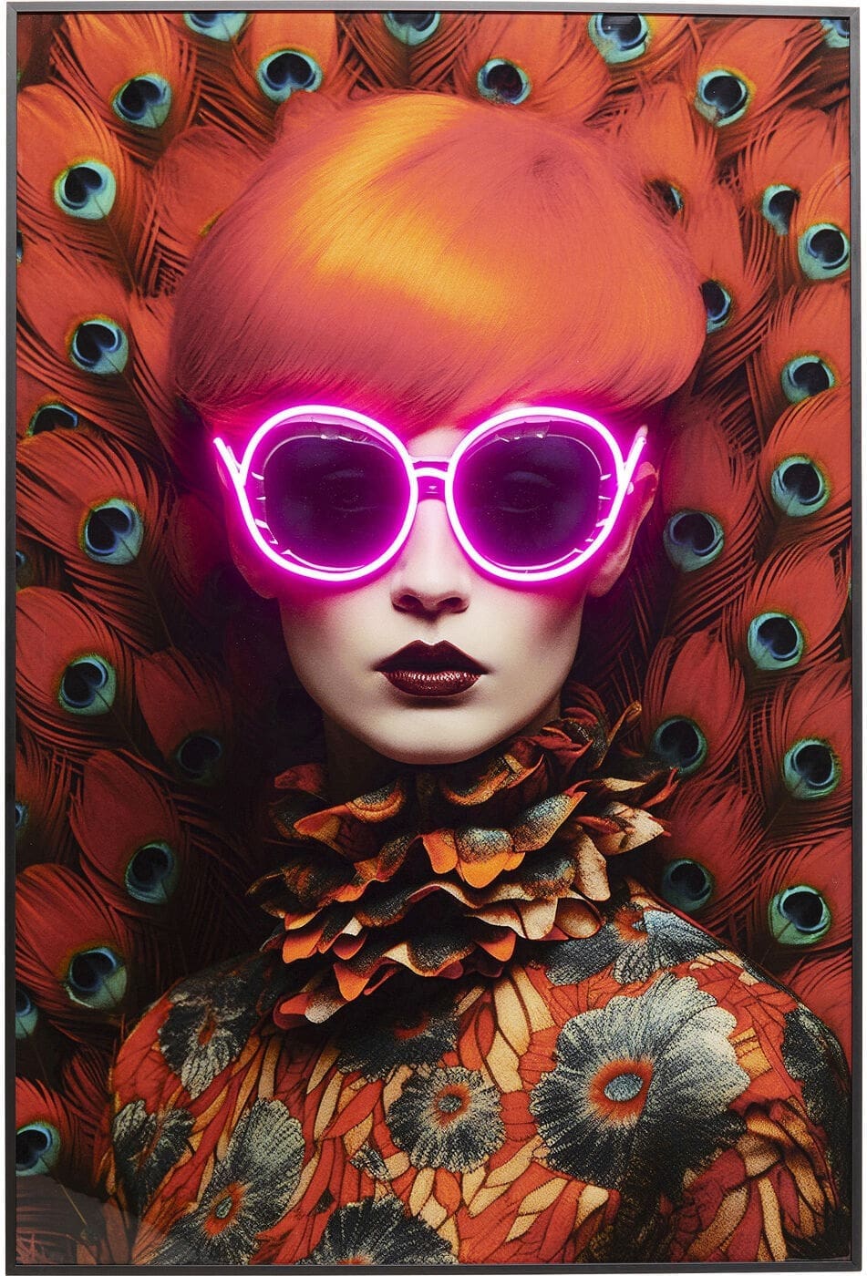 Fotolijst LED Fancy Red Lady 120x80cm Kare Design Schilderij 56578