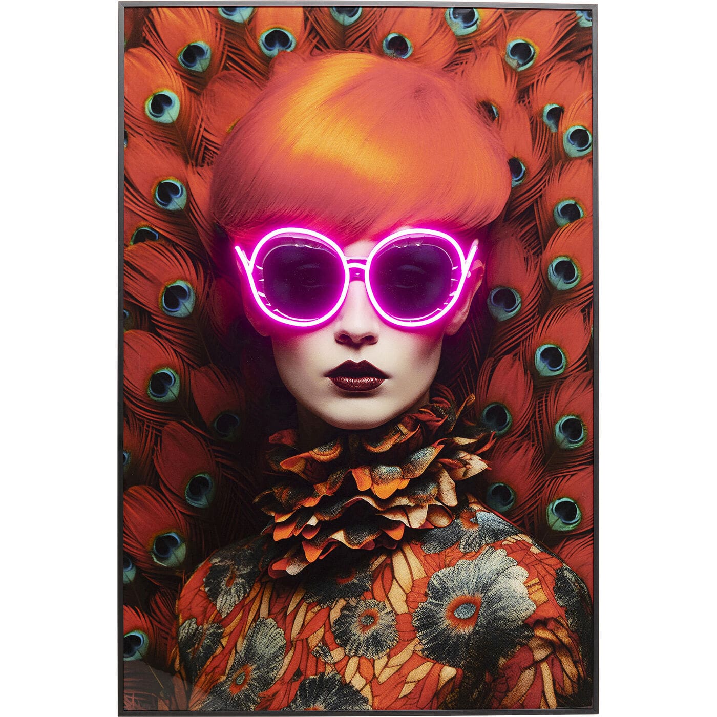 Fotolijst LED Fancy Red Lady 75x55cm Kare Design Schilderij 57829