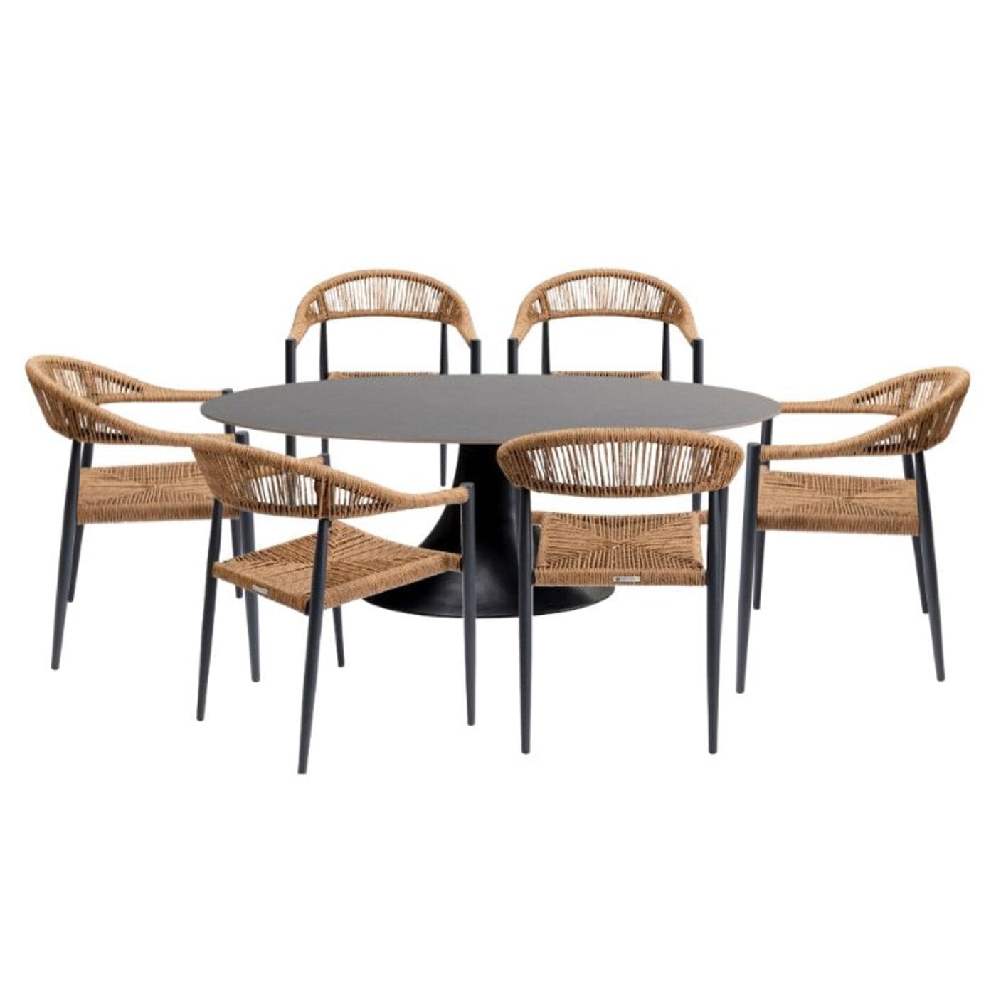 Garden Set Palma Possibilita 220cm Nature 7/Set Kare Design 47439
