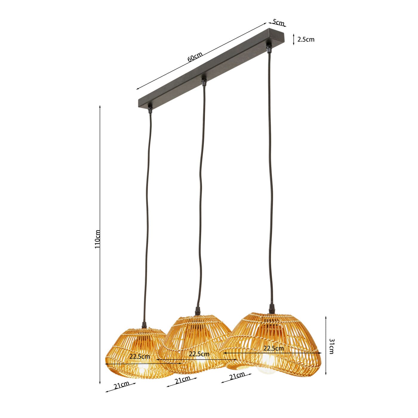 Hanglamp Aloha Drop Tre 80cm Kare Design Hanglamp 56534