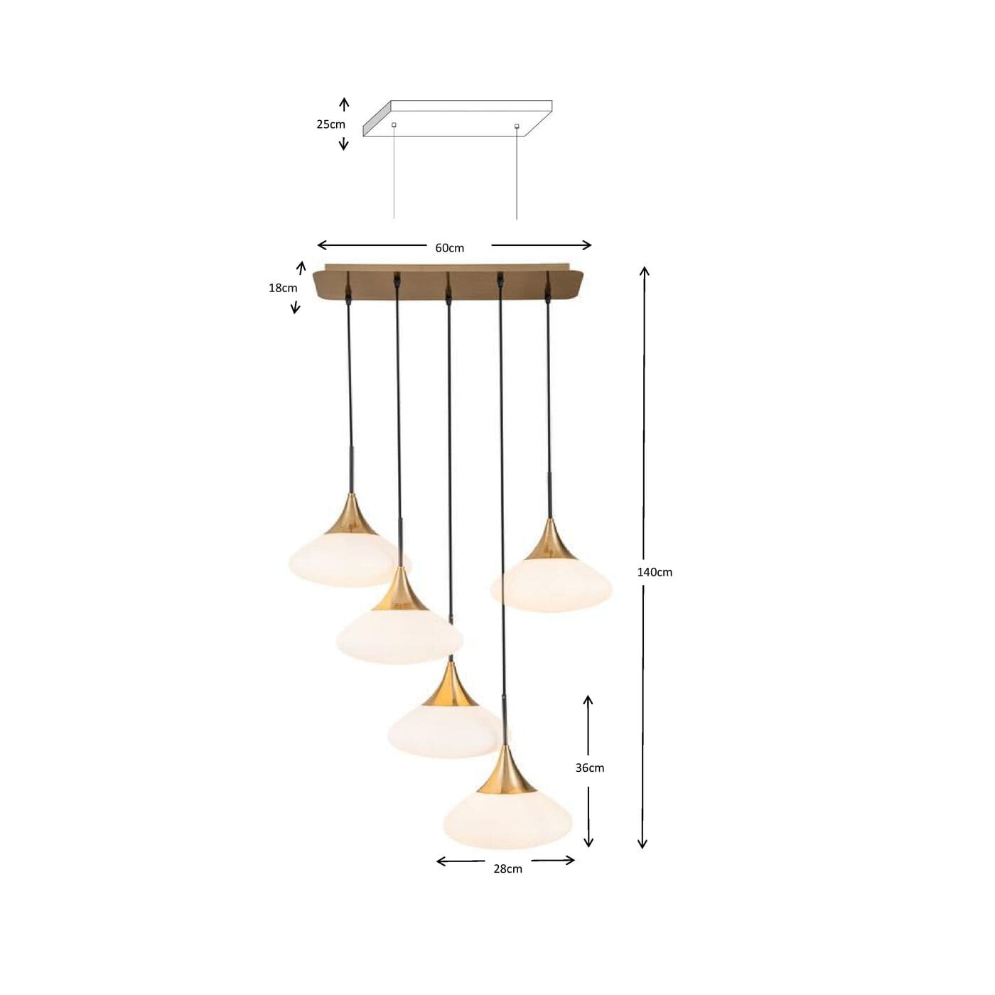 Hanglamp Gocce 70x140cm Kare Design Hanglamp 56775