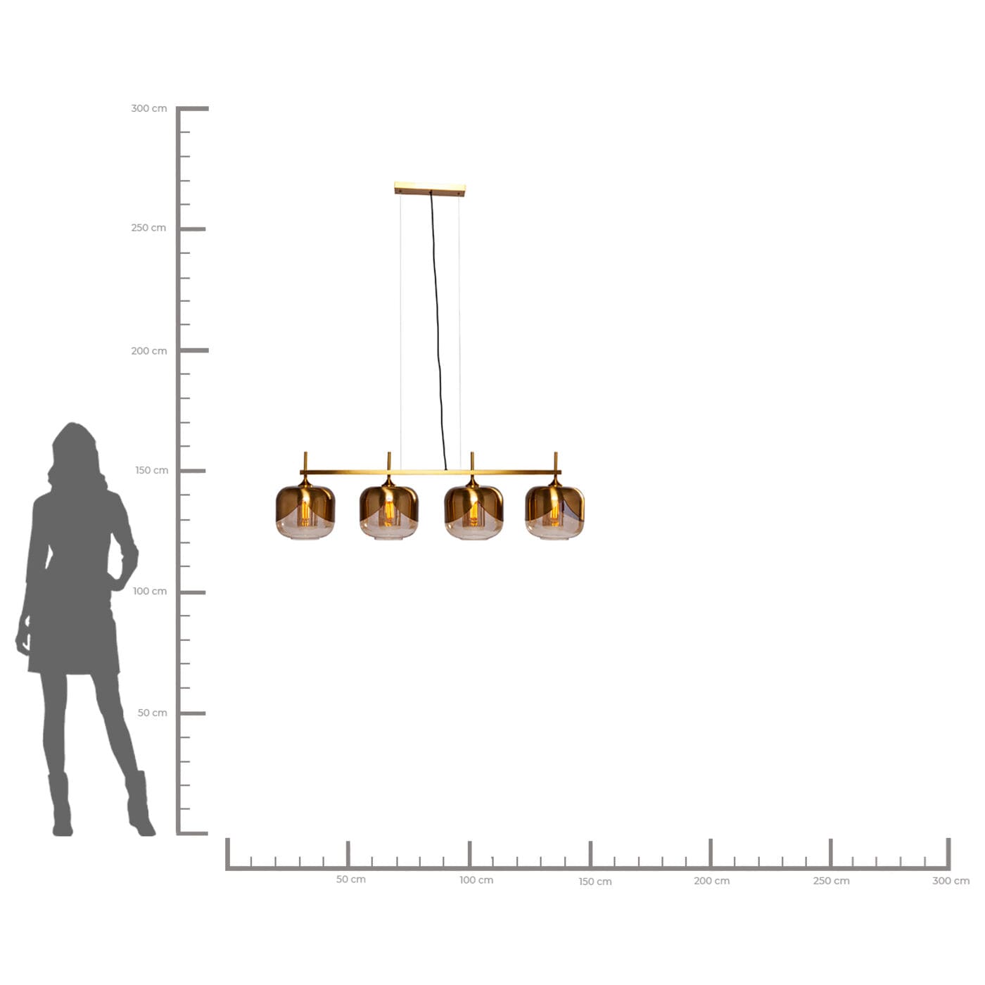 Hanglamp Golden Goblet Quattro 129cm Kare Design Hanglamp 51101