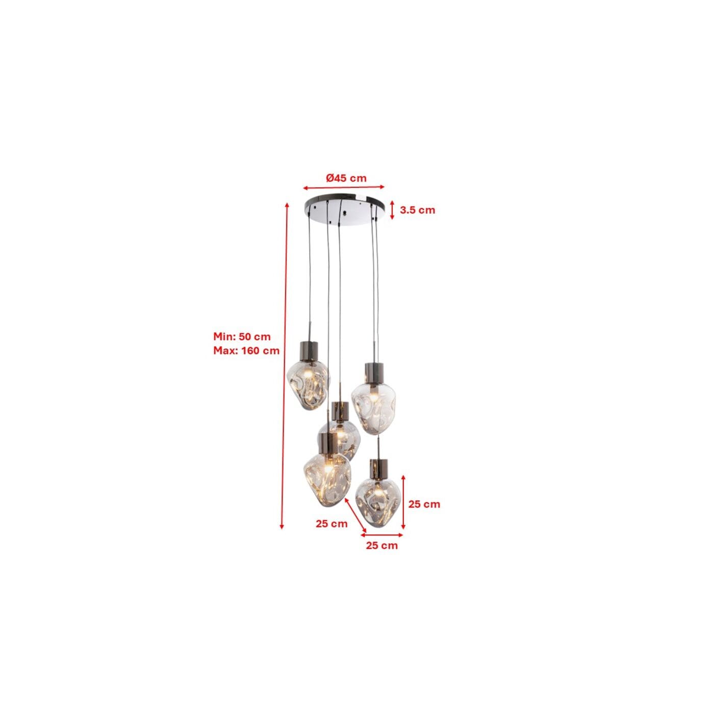 Hanglamp Supernova Smoky Cinque Ø50cm Kare Design Hanglamp 56423