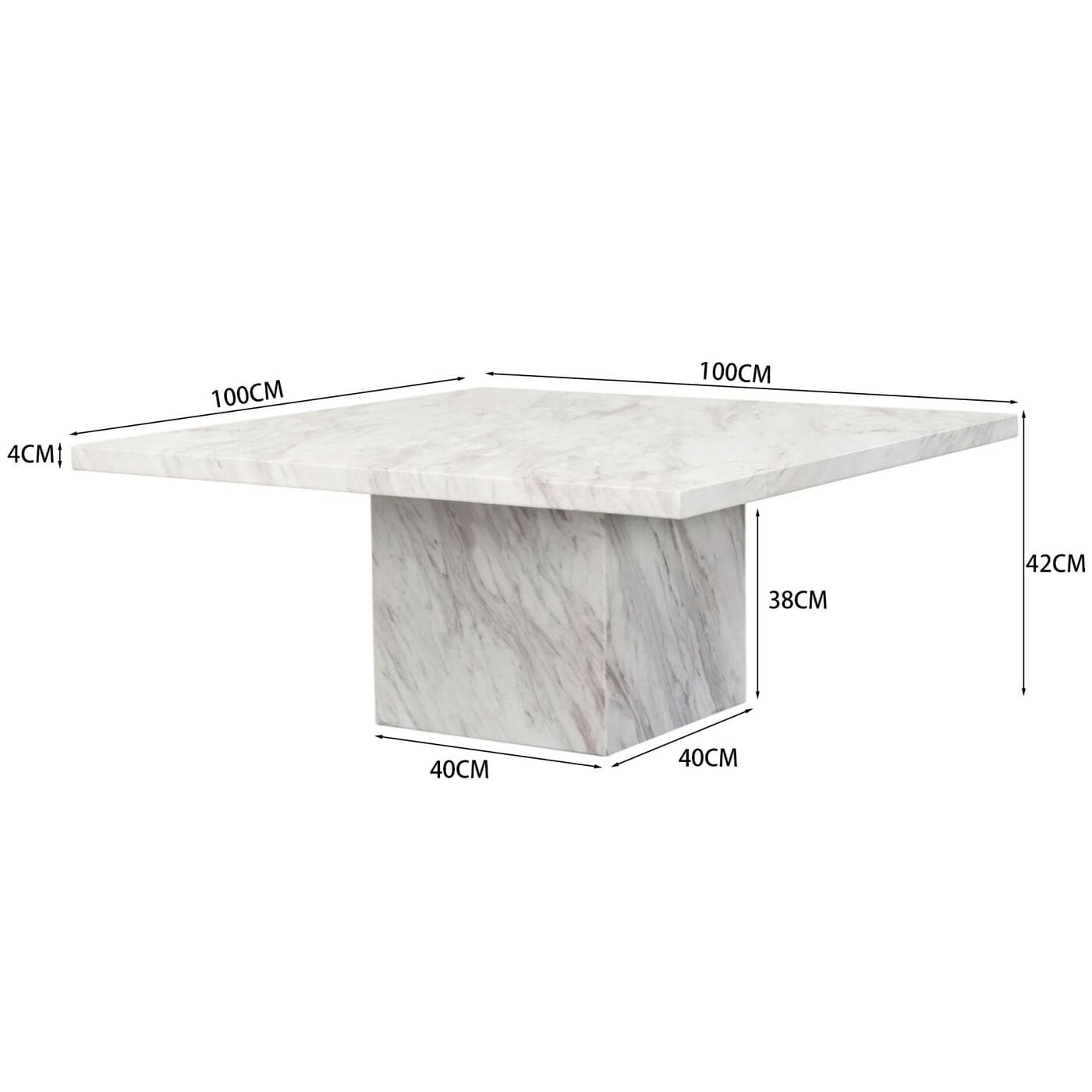 Salontafel Artistico Marble 100x100cm Kare Design Salontafel 87748