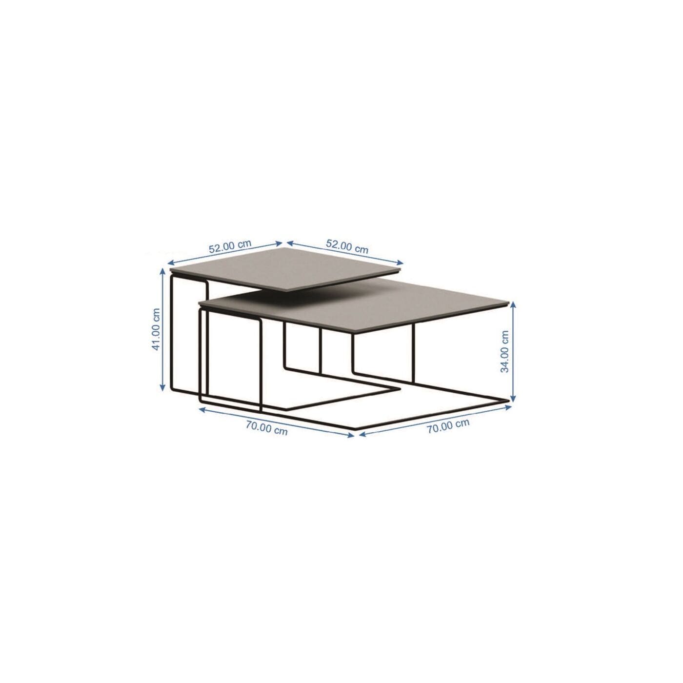 Salontafel Diego (2/Set) Kare Design Salontafel 86411