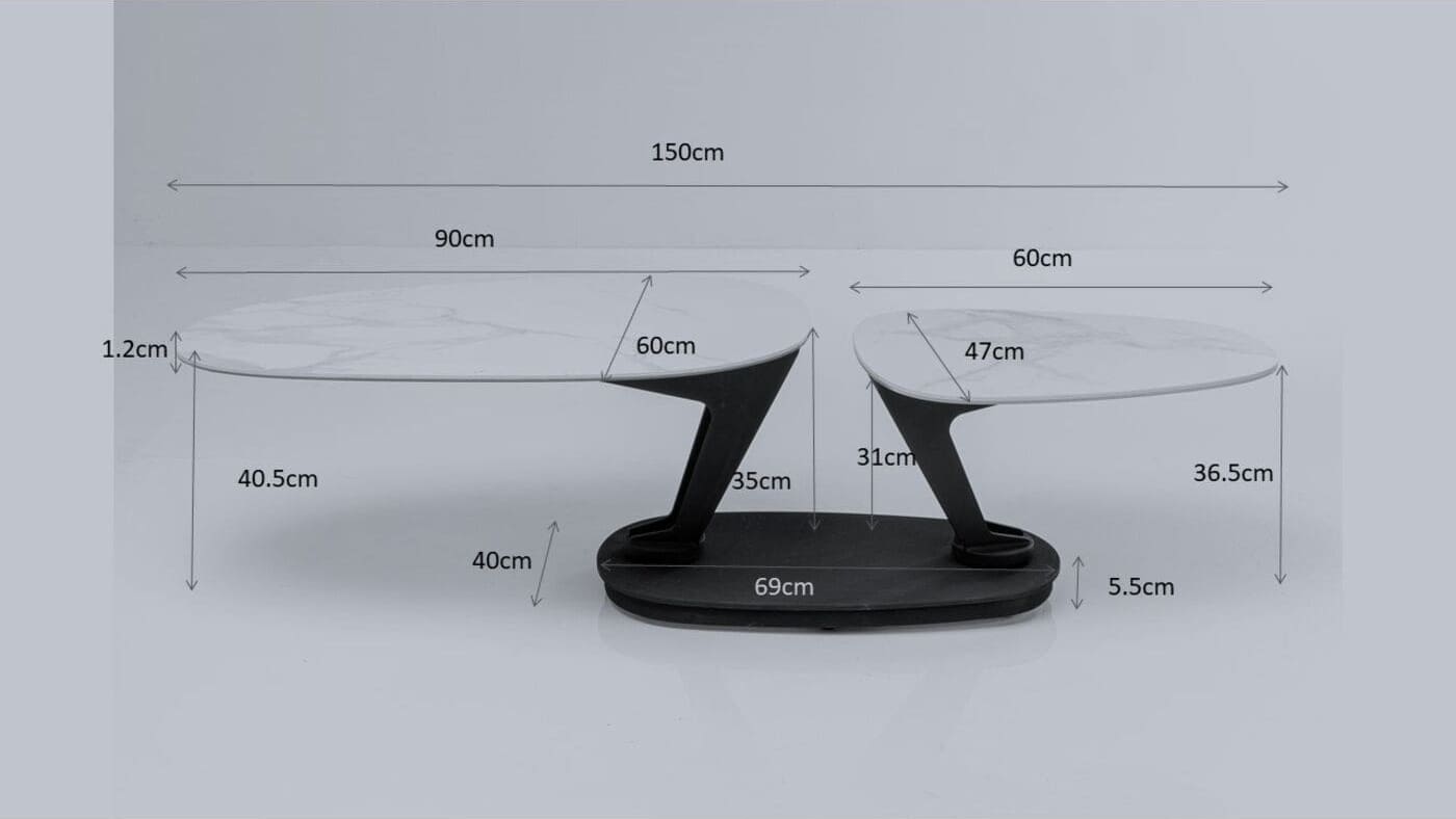 Salontafel Franklin Black 150x58cm Kare Design Salontafel 86508