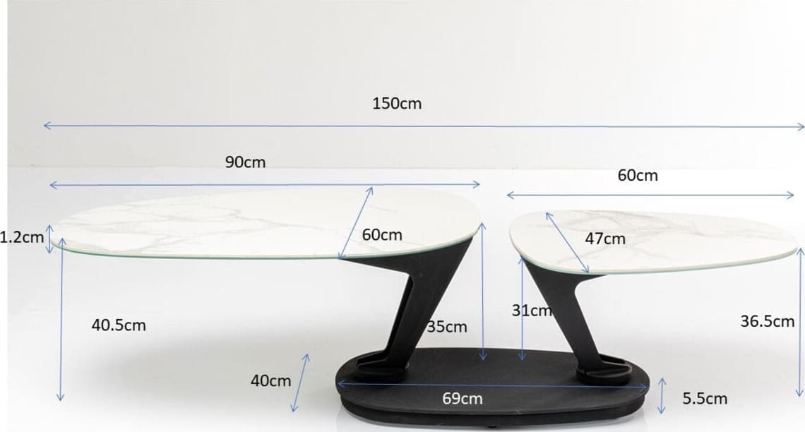 Salontafel Franklin White 150x58cm - Afbeelding 18