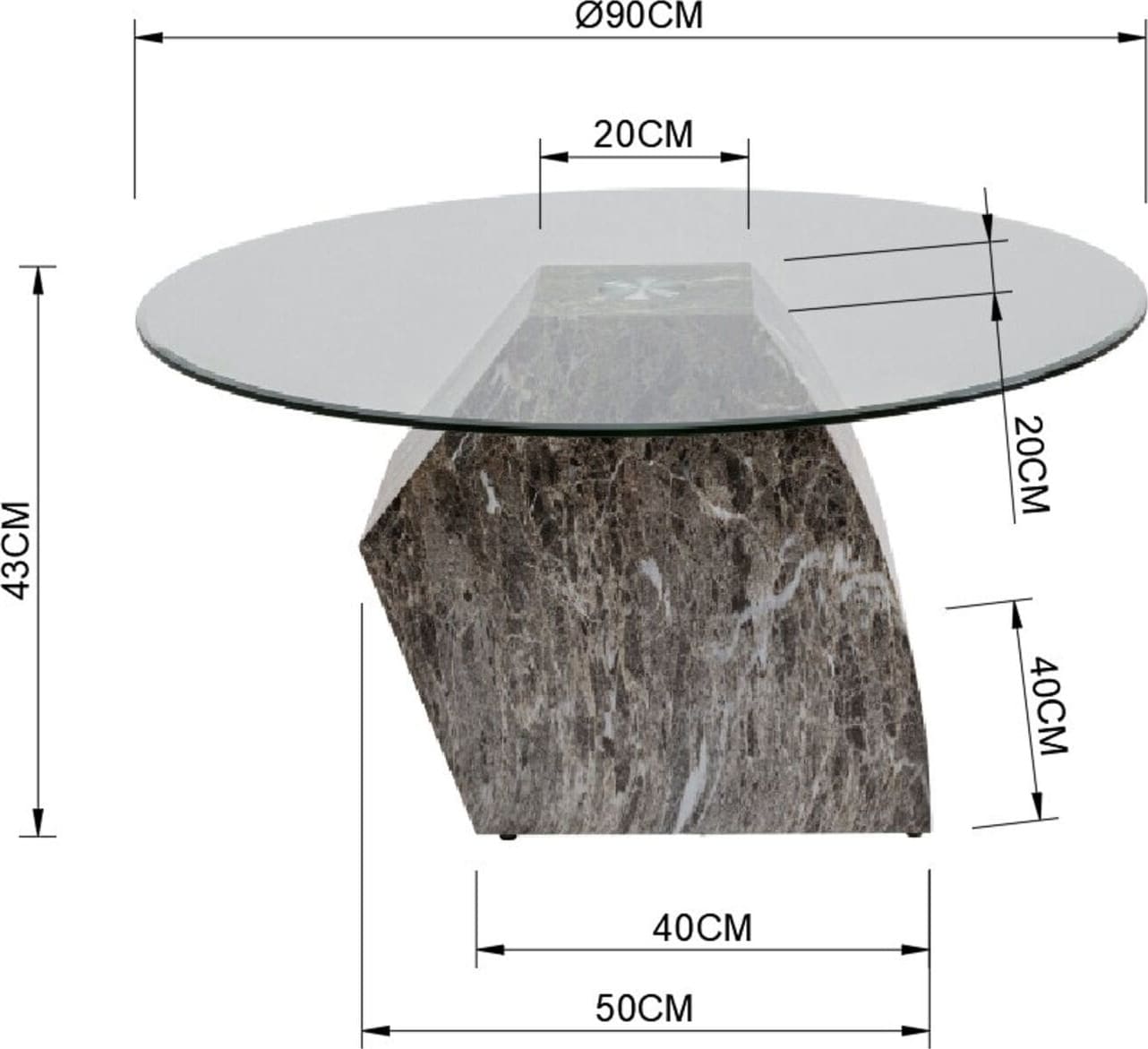 Salontafel Rocky Ø90cm Kare Design Salontafel 70702