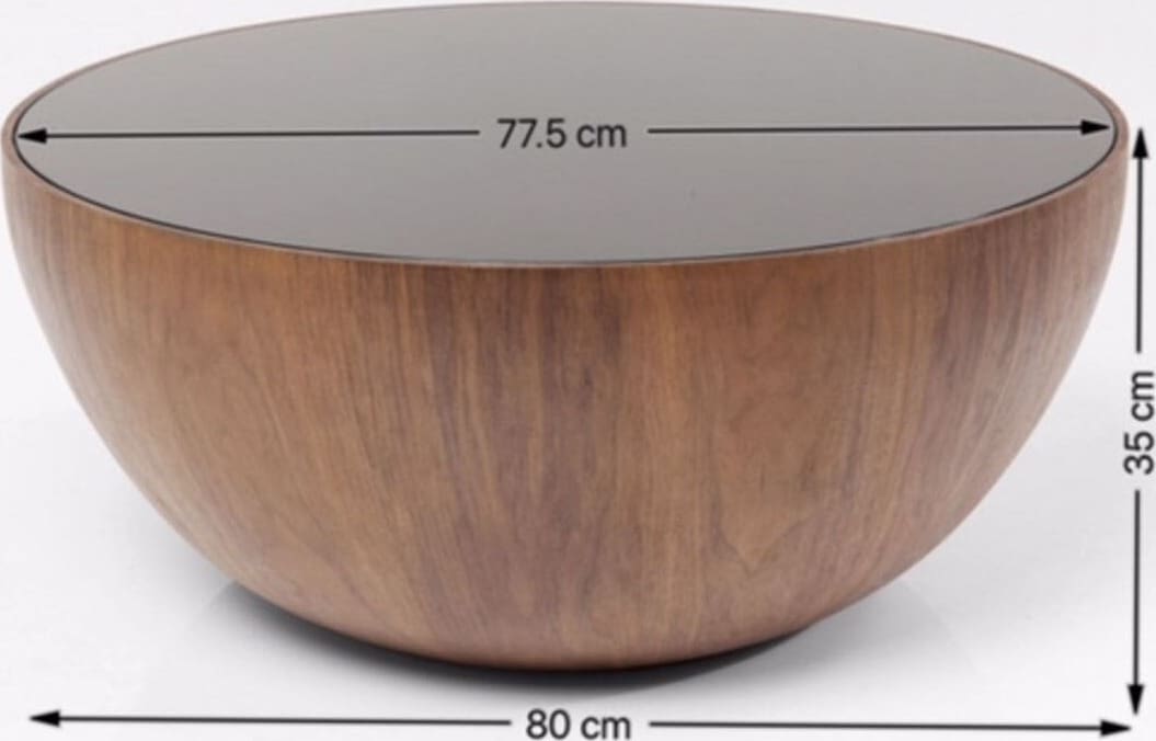 Salontafel Tear Drops Walnut Ø80cm Kare Design Salontafel 83760