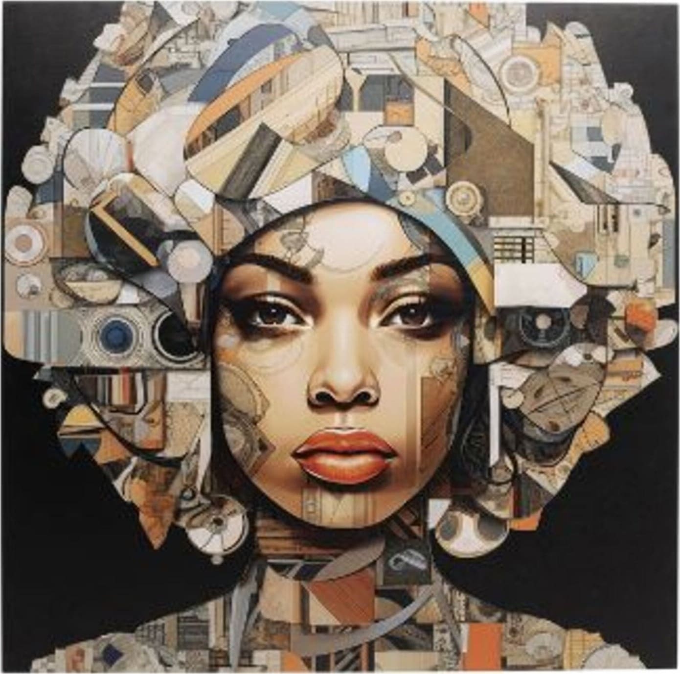 Schilderij Glas 3D Art Geo Woman 80x80cm Kare Design Schilderij 57827