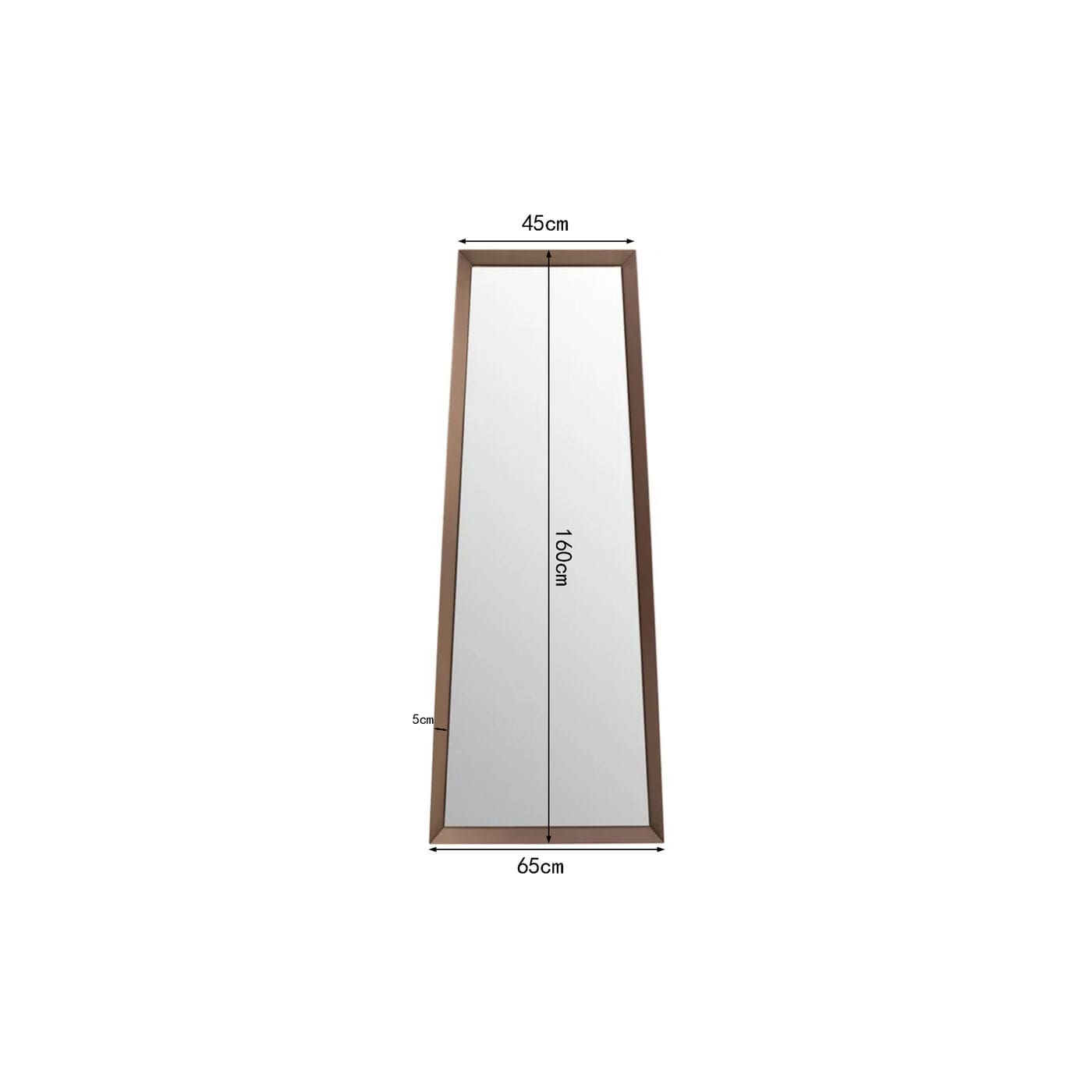 Spiegel Arezzo Coffee Trapez 65(45)x160cm Kare Design Spiegel 70027
