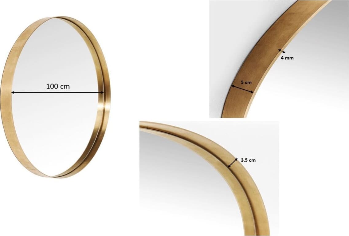 Spiegel Curve MO Brass Ø100 Kare Design Spiegel 85278