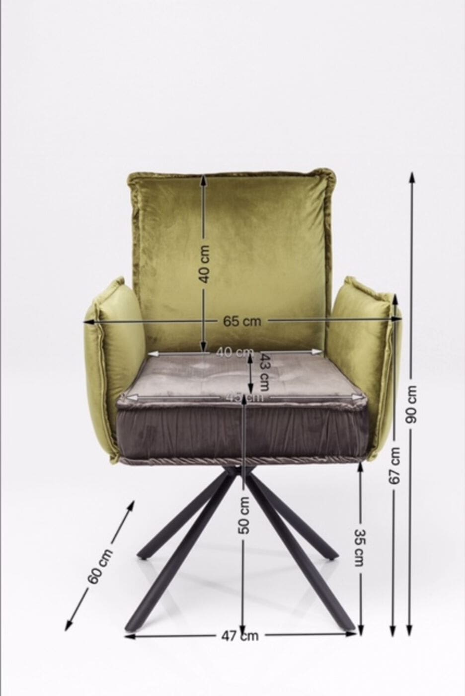 Swivel Armstoel Chelsea Green Kare Design Armstoel 83544