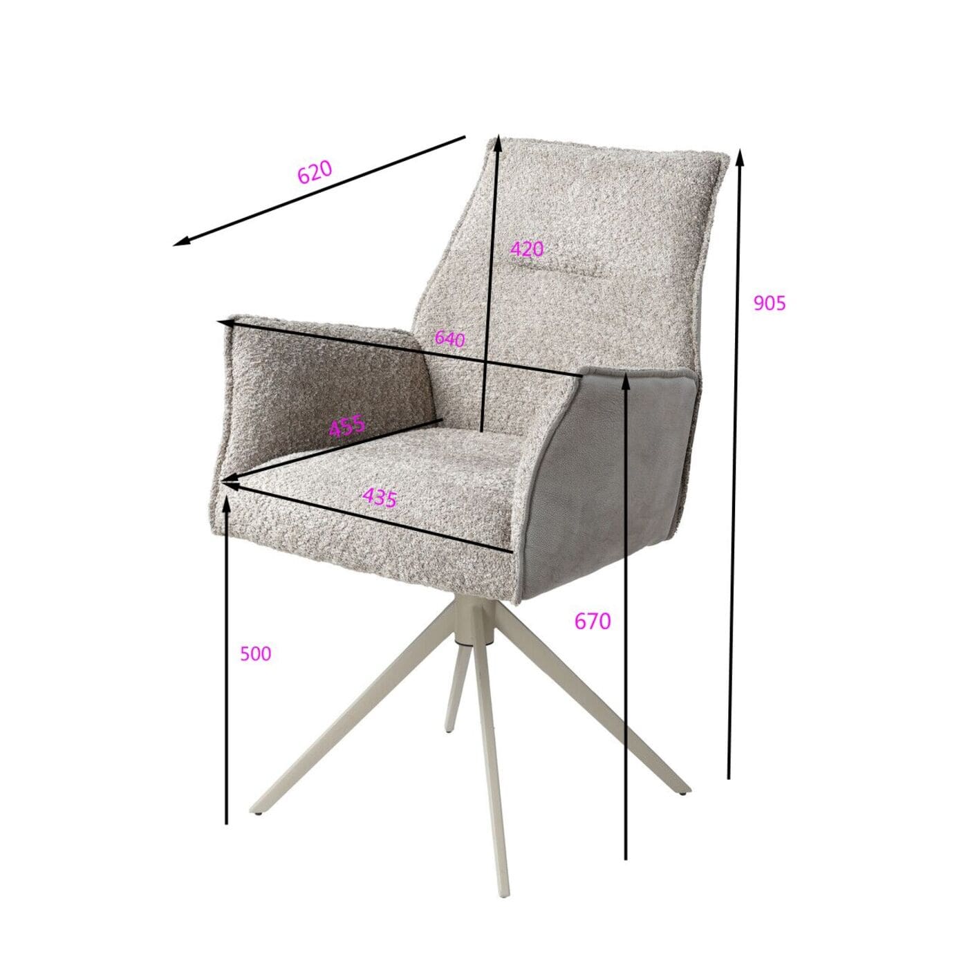 Swivel Armstoel Liverpool Greige Kare Design Armstoel 70242