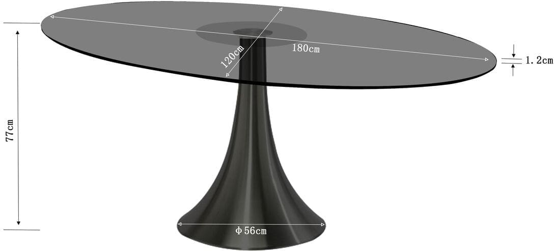 Tafel Grande Possibilita Smoke Glass 180x120cm Kare Design Eettafel 86603