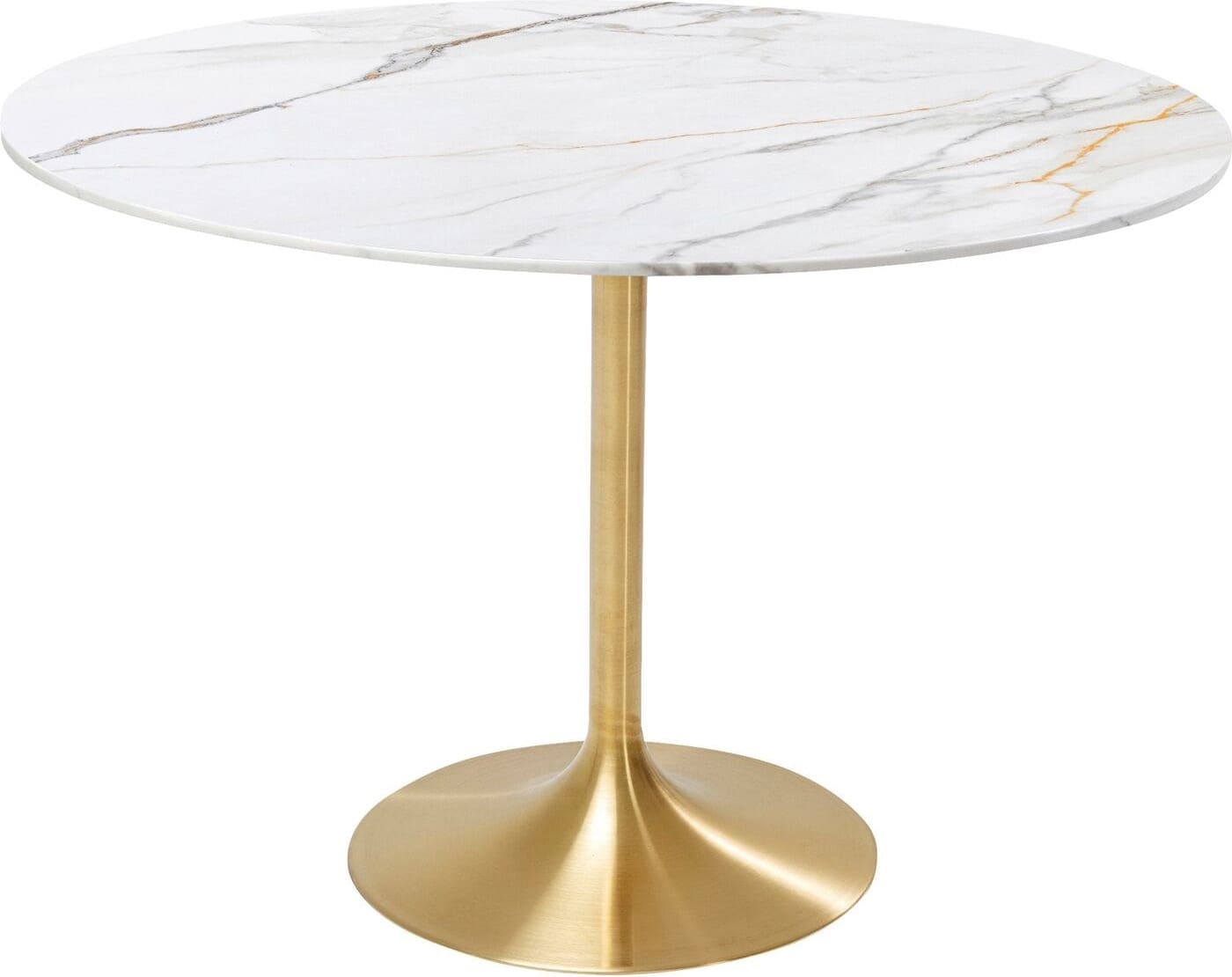 Tafel Invitation Set Ceramic White Brass Ø120cm Kare Design Eettafel 70493