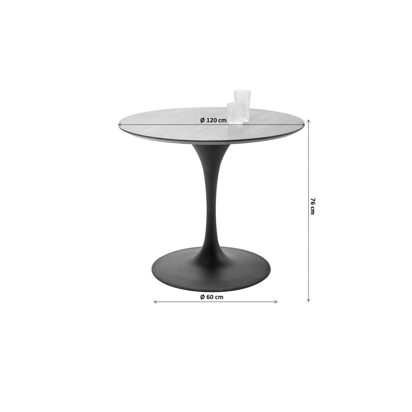 Tafel Invitation Set Walnut Brass Ø120cm Kare Design Eettafel 85956