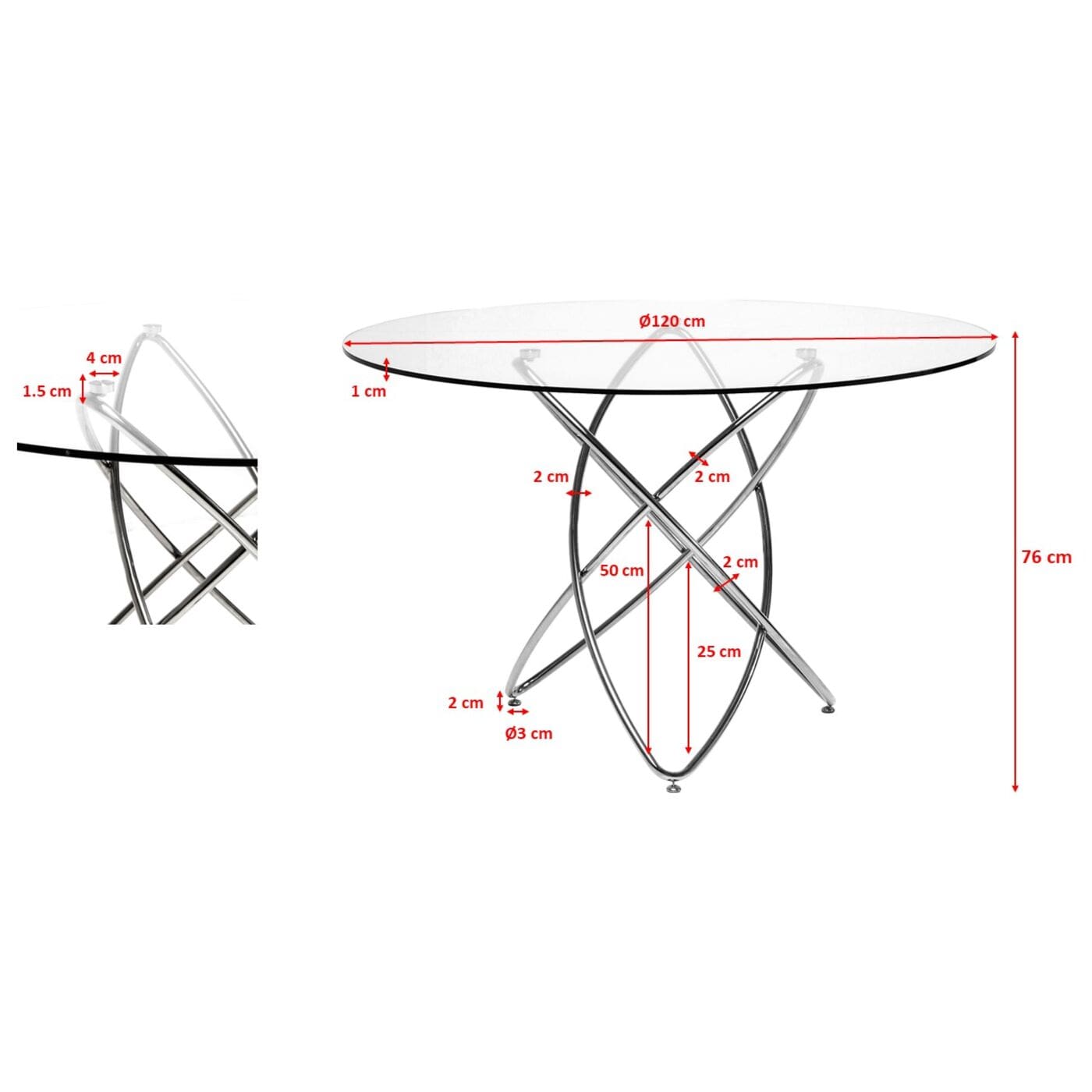 Tafel Molekular Black Ø120cm Kare Design Eettafel 85673