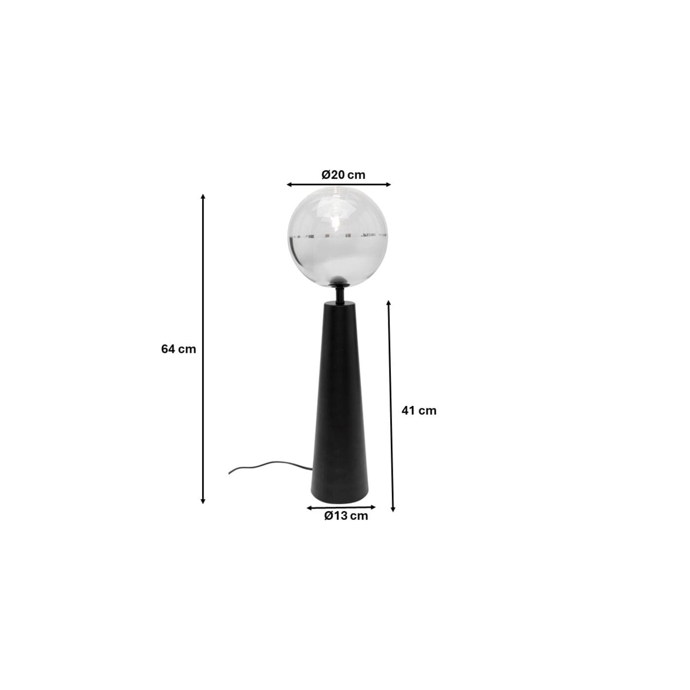 Tafellamp Disco Bal Black 64cm Kare Design Tafellamp 57457