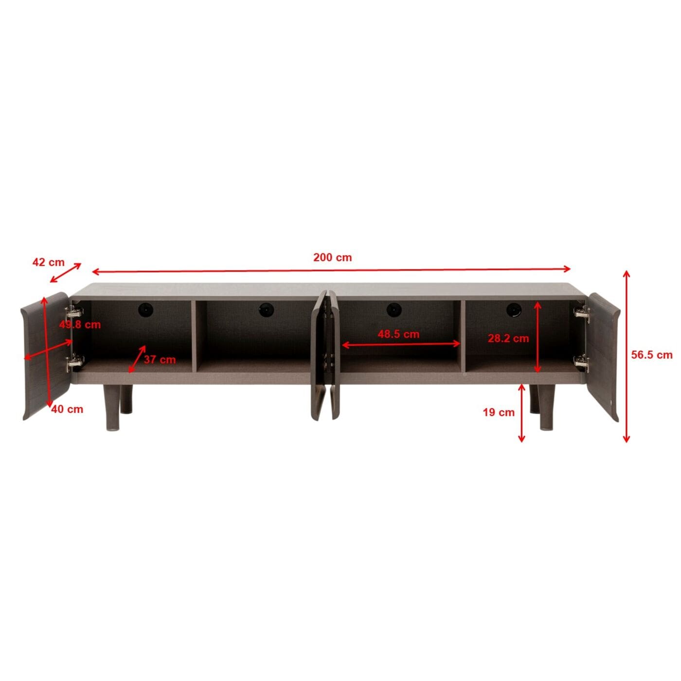 Tv-dressoir Divine 200x57cm Kare Design Tv-meubel|Tv-dressoir 70051