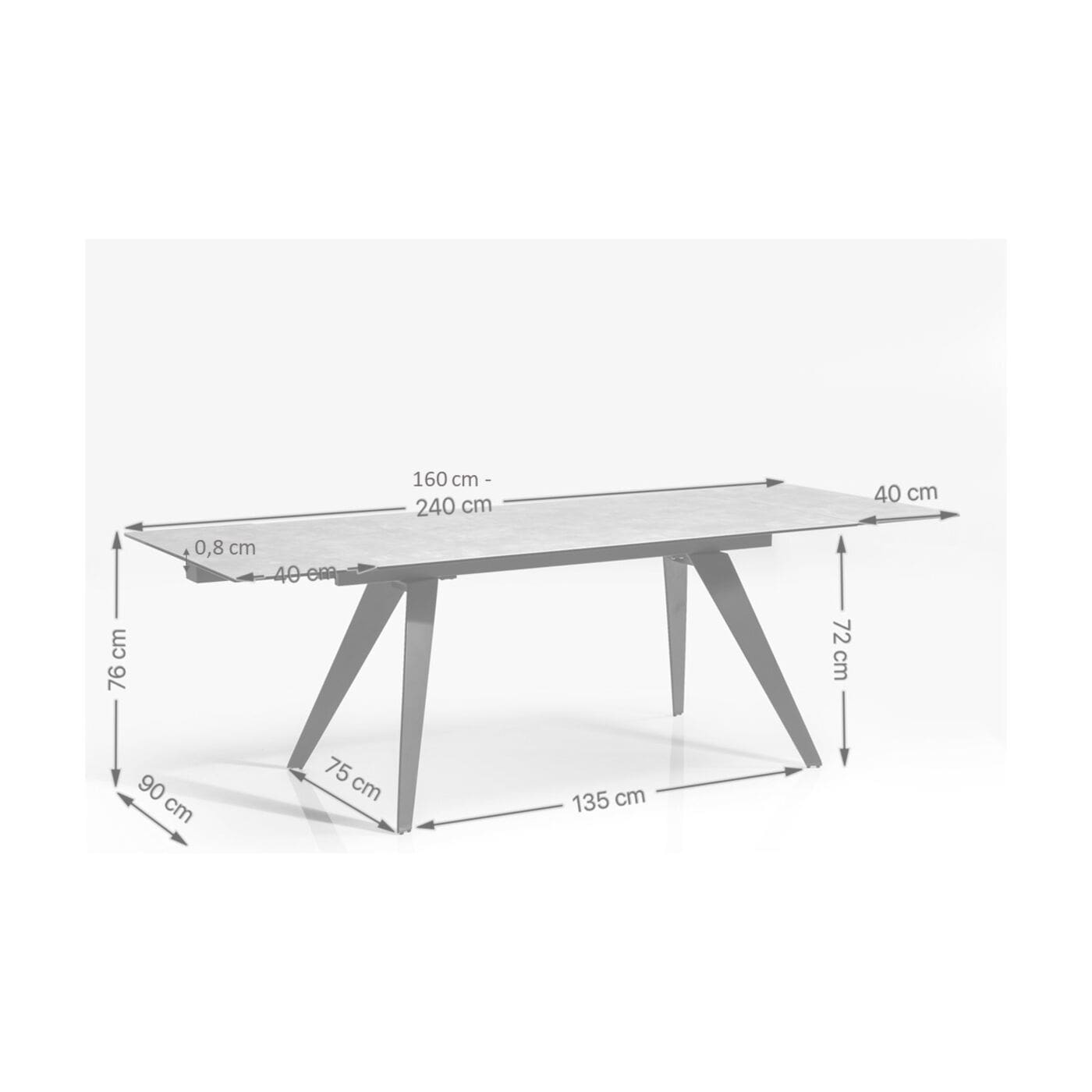 Uitschuiftafel Amsterdam Dark - 160(40+40)x90cm - Afbeelding 29