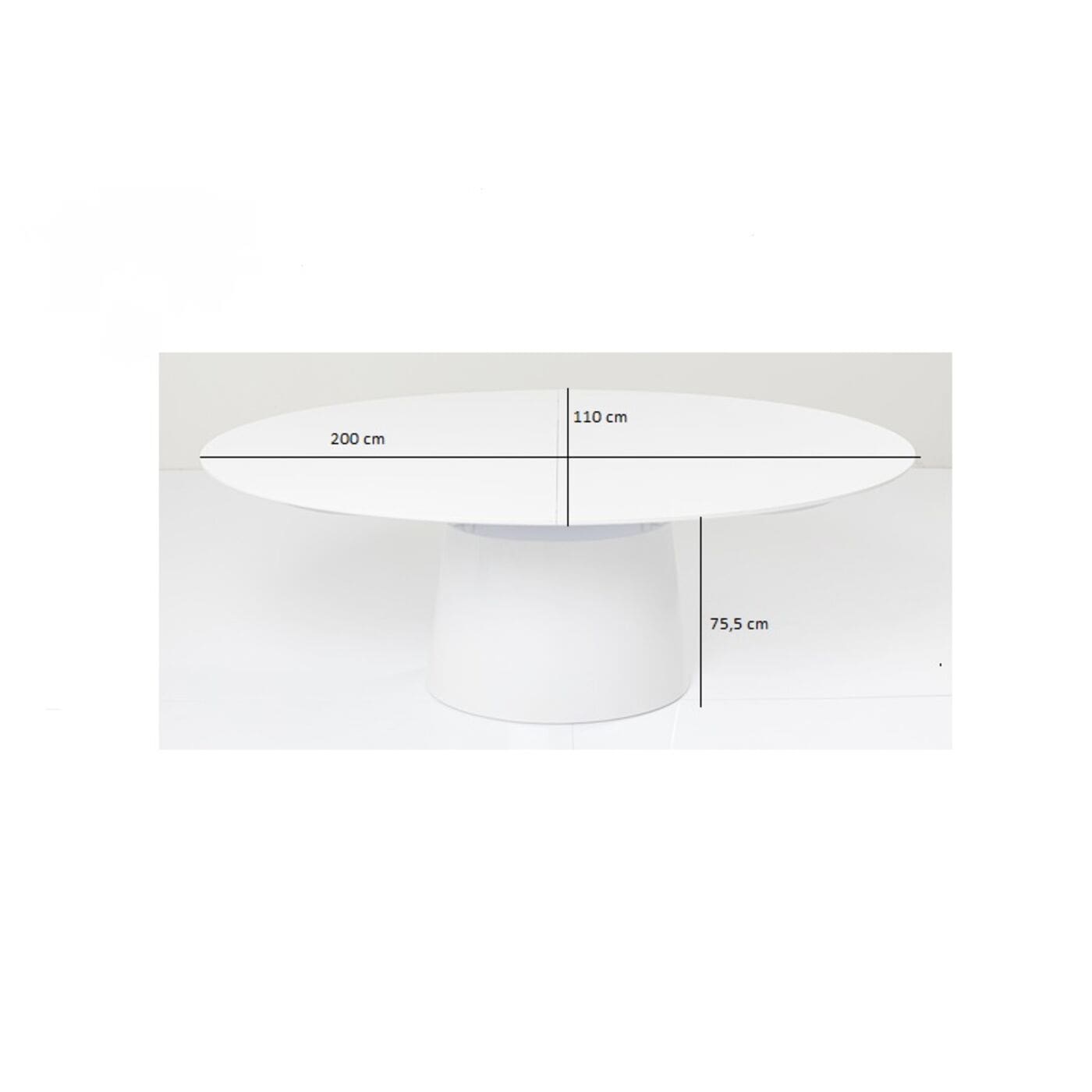 Uitschuiftafel Benvenuto White Matt 200(50)x110cm Kare Design Uitschuiftafel 80819