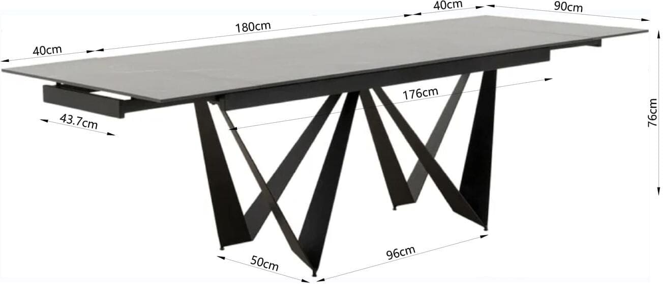 Uitschuiftafel Sandra 180(40+40)x90cm - Afbeelding 21