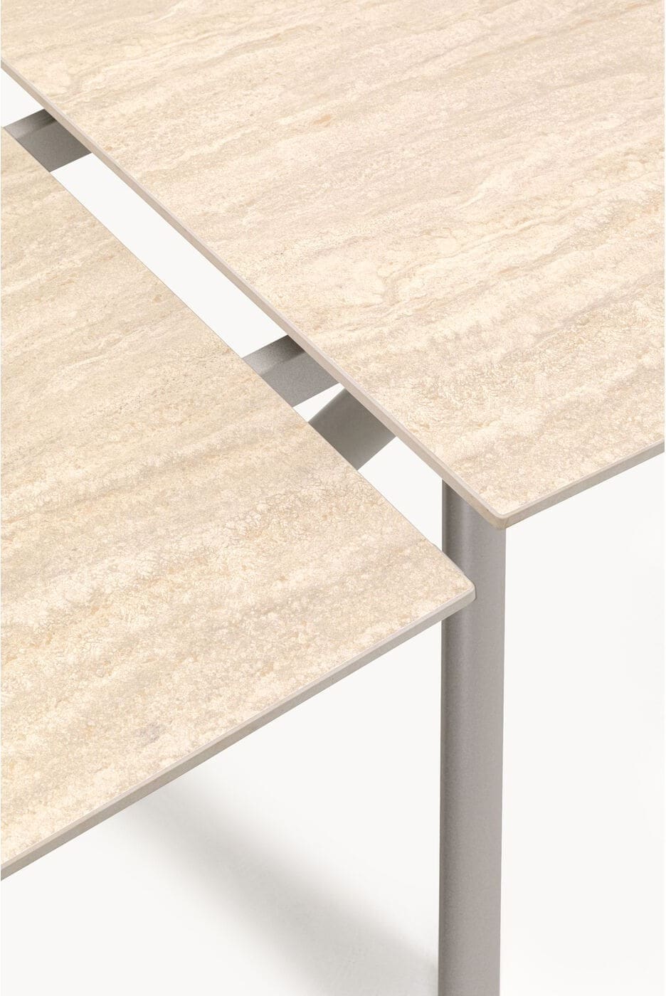 Uitschuiftafel Xenia Travertin 140(+30+30)x80cm Kare Design Uitschuiftafel 71139