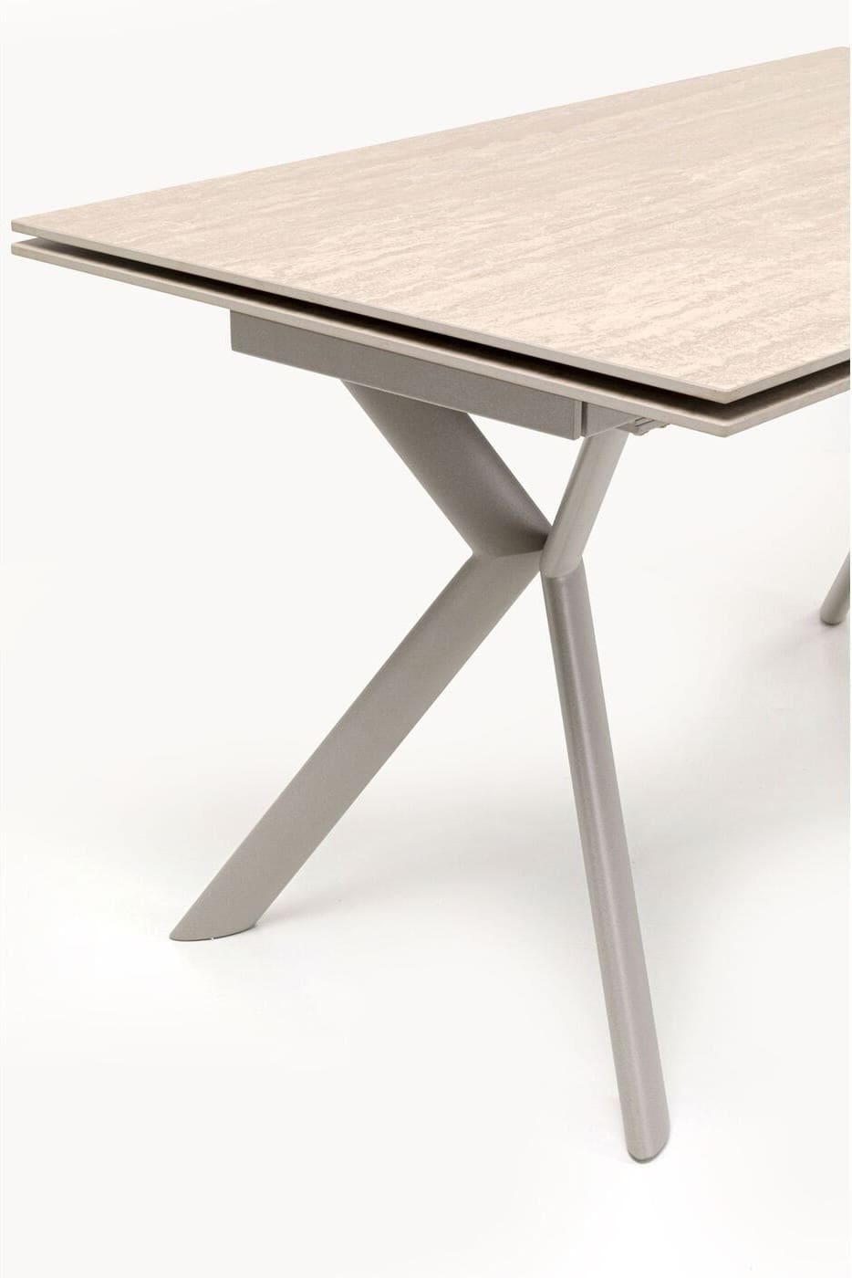 Uitschuiftafel Xenia Travertin 140(+30+30)x80cm Kare Design Uitschuiftafel 71139