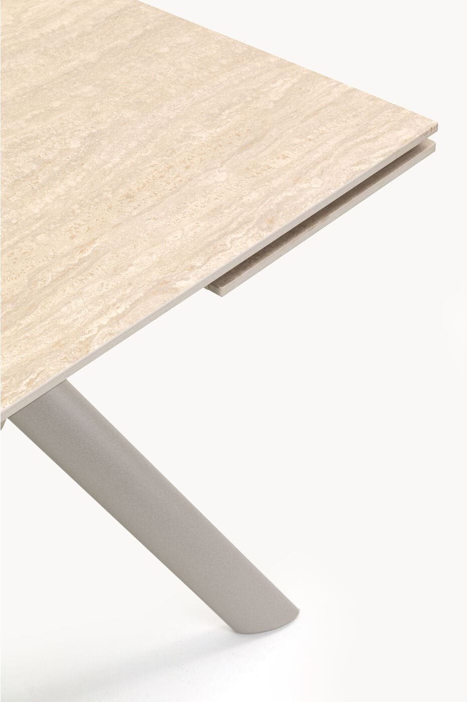 Uitschuiftafel Xenia Travertin 140(+30+30)x80cm Kare Design Uitschuiftafel 71139