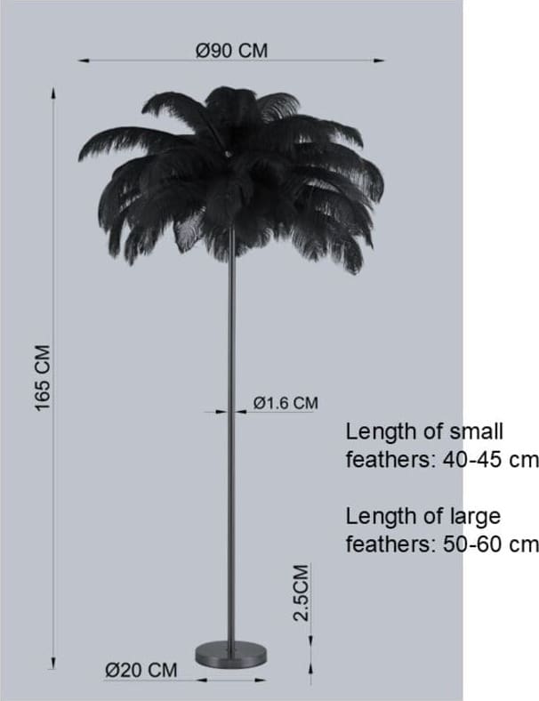 Vloerlamp Feather Palm Rusty Red 165cm Kare Design Vloerlamp 54549