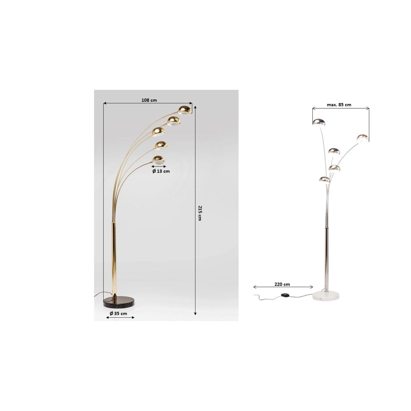 Vloerlamp Five Fingers Brass - Afbeelding 22