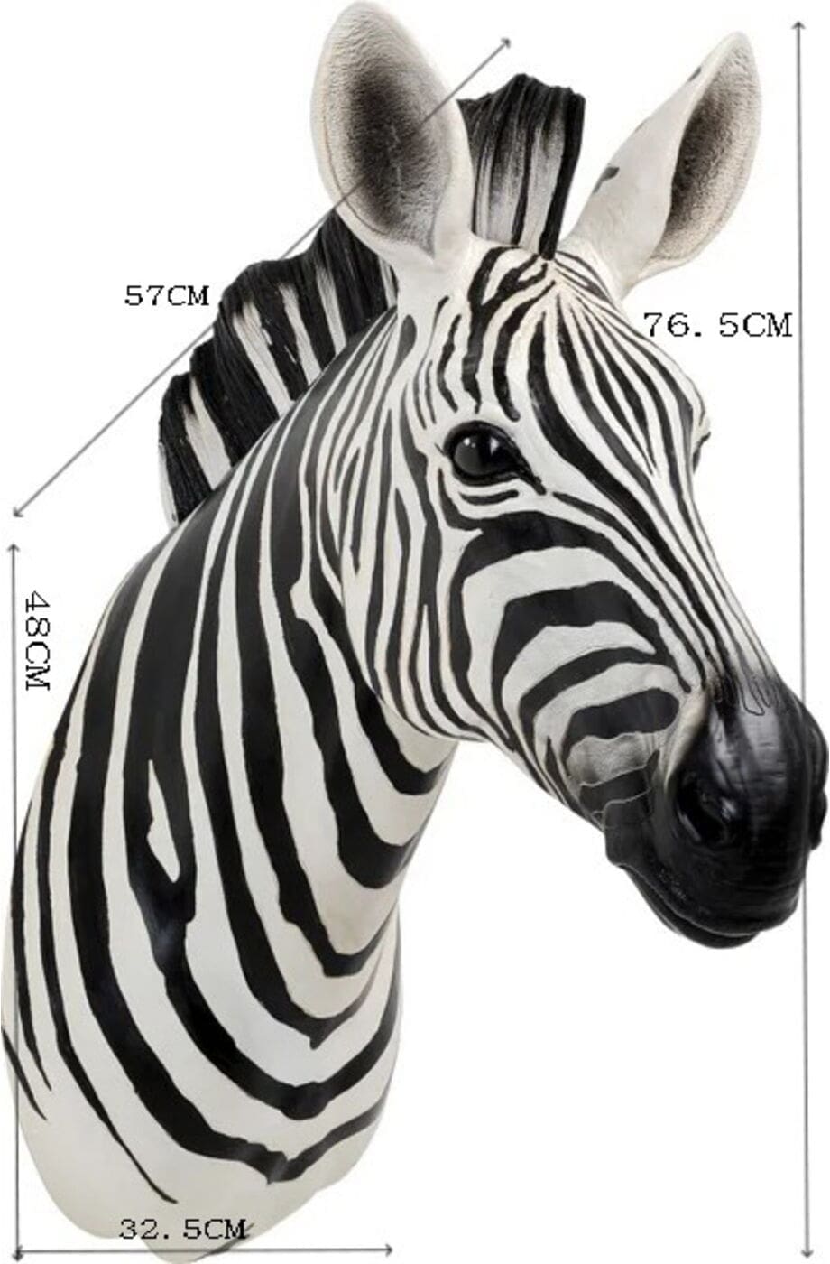 Wanddecoratie Zebra 33x78cm Kare Design Wanddecoratie 54761