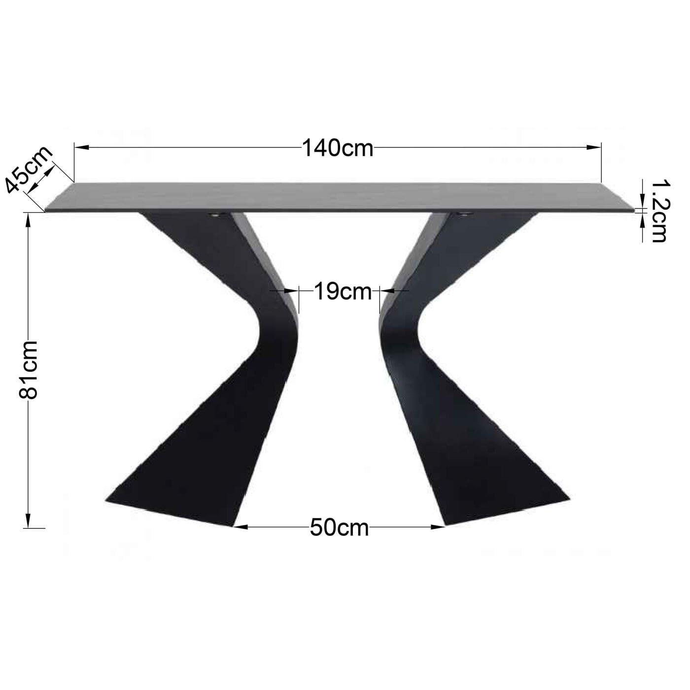 Wandtafel Gloria Black Ceramik 140x81cm Kare Design Wandtafel 87062