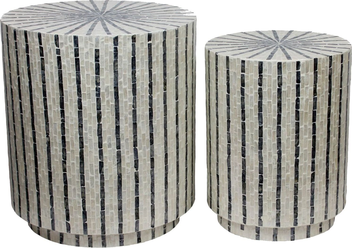 Profijt Meubel Bijzettafelset Brody 47 en 35 cm rond Groen Bijzettafel