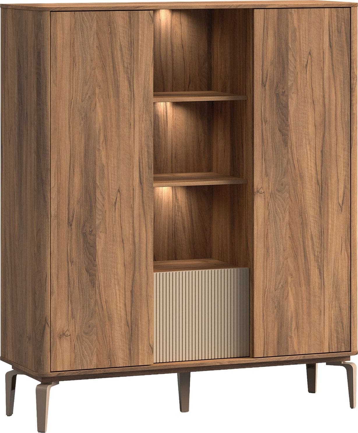 Profijt Meubel Opbergkast Lodetto 165x141x45 cm deur champagnekleur Naturel Kast|Bergkast