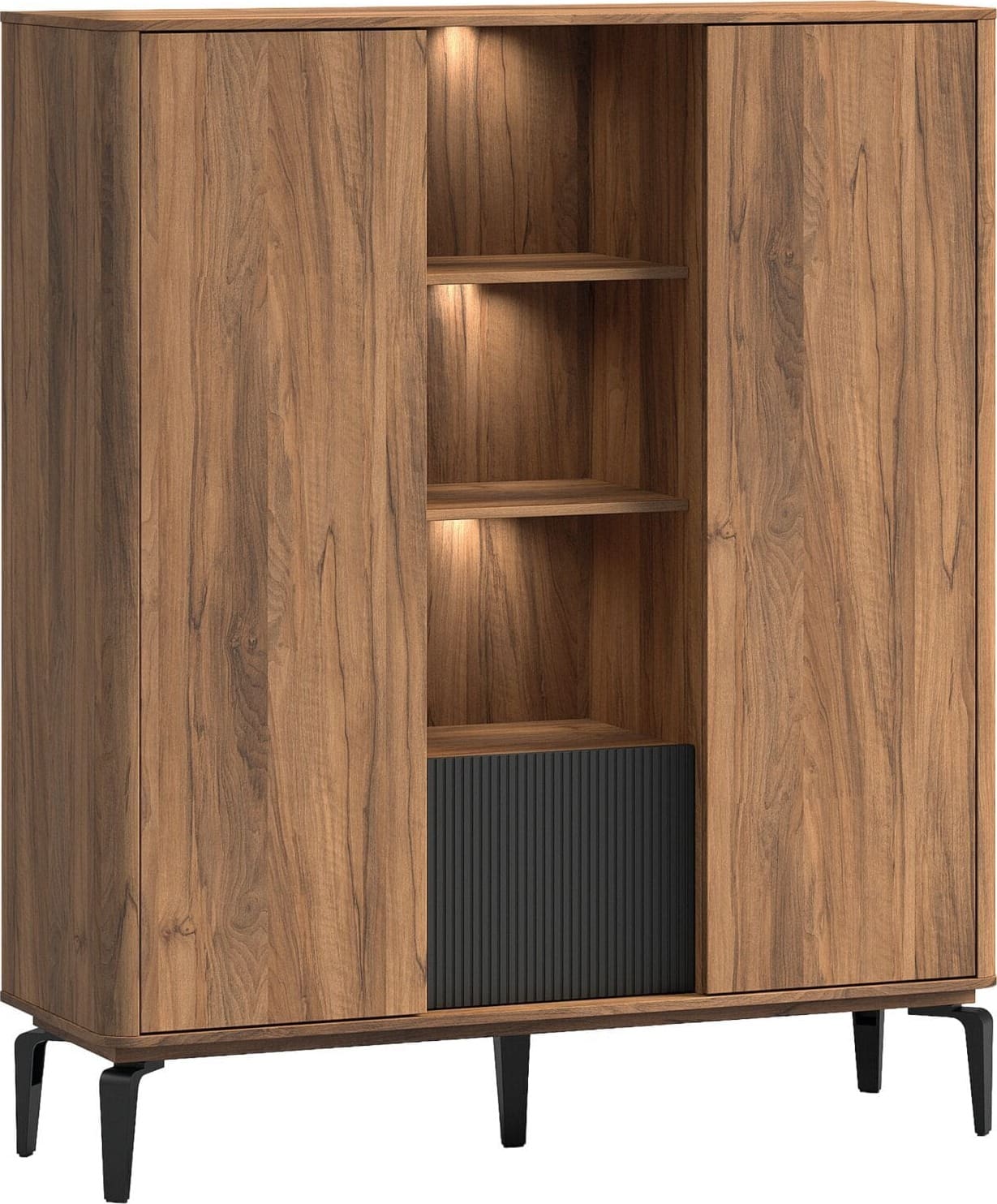 Profijt Meubel Opbergkast Lodetto 165x141x45 cm deur zwart Zwart Kast|Bergkast