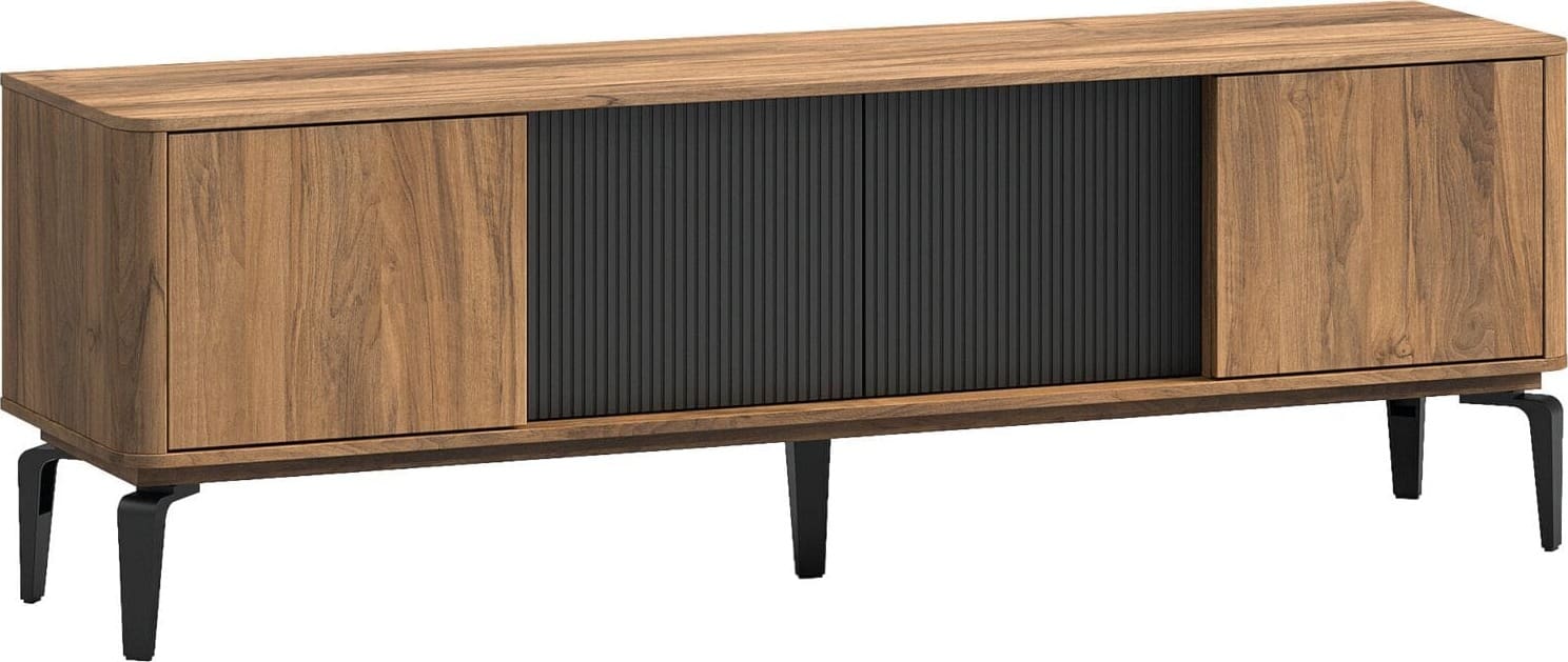 Profijt Meubel Tv-meubel Lodetto 184 cm deuren zwart Zwart Tv-meubel|Tv-dressoir