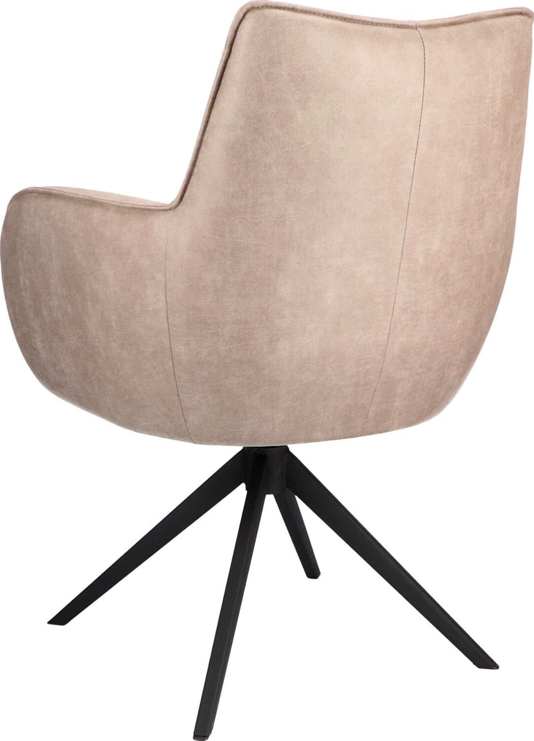 Pronto Wonen Eetkamerstoel Dordona draaibaar microleder beige Beige|Wit Eetkamerstoel