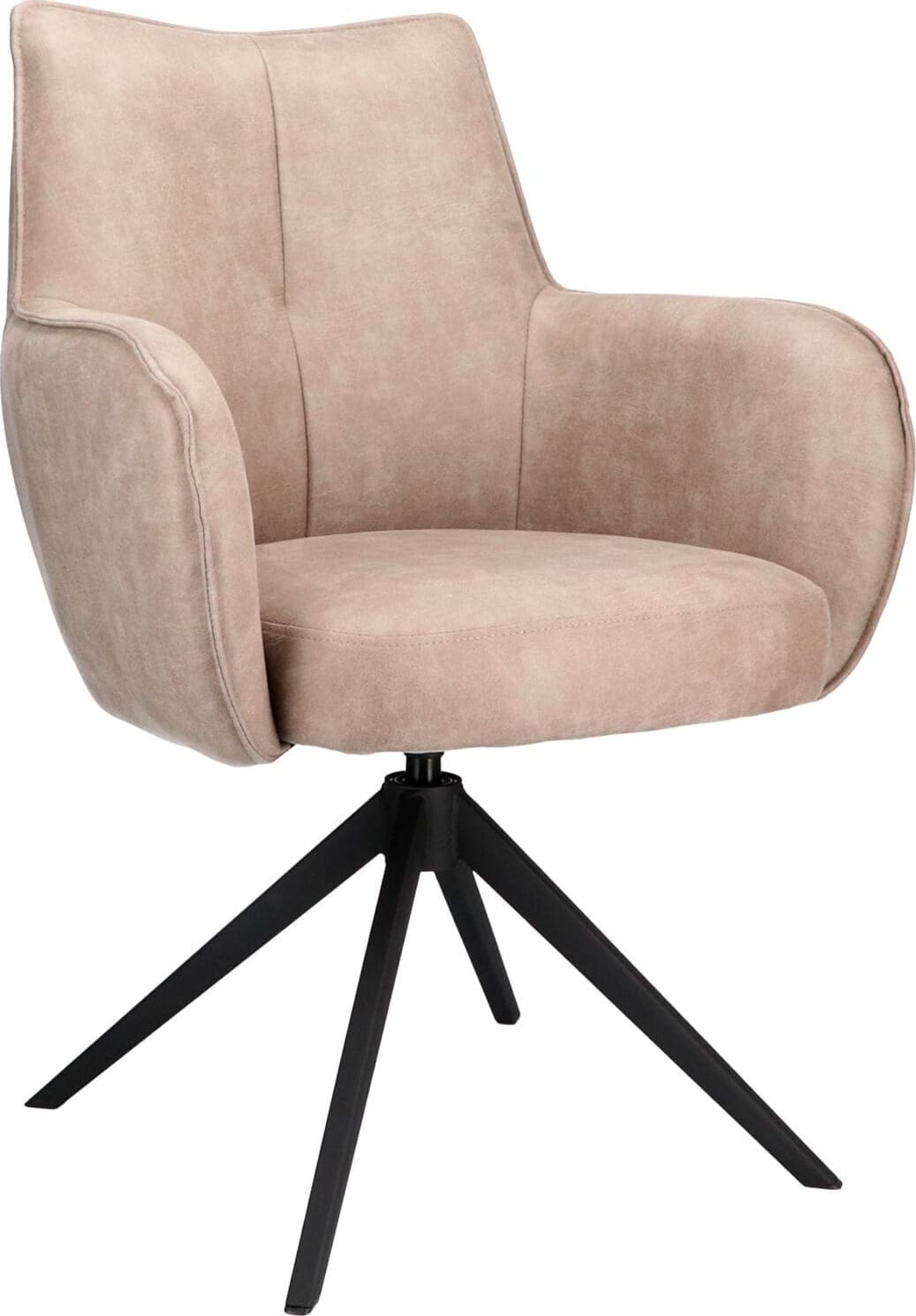 Pronto Wonen Eetkamerstoel Dordona draaibaar microleder beige Beige|Wit Eetkamerstoel