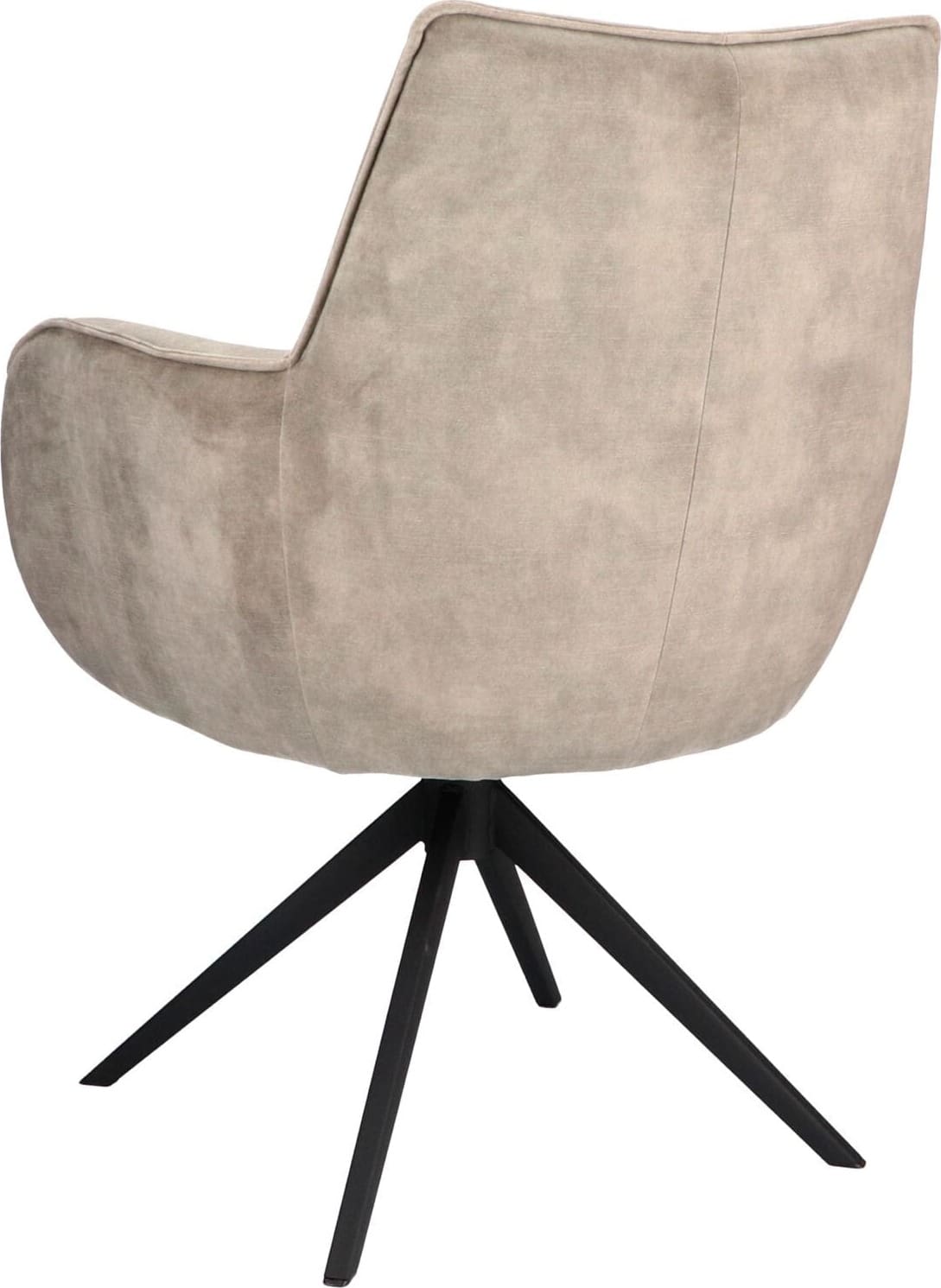 Pronto Wonen Eetkamerstoel Dordona draaibaar velvet beige Beige|Wit Eetkamerstoel