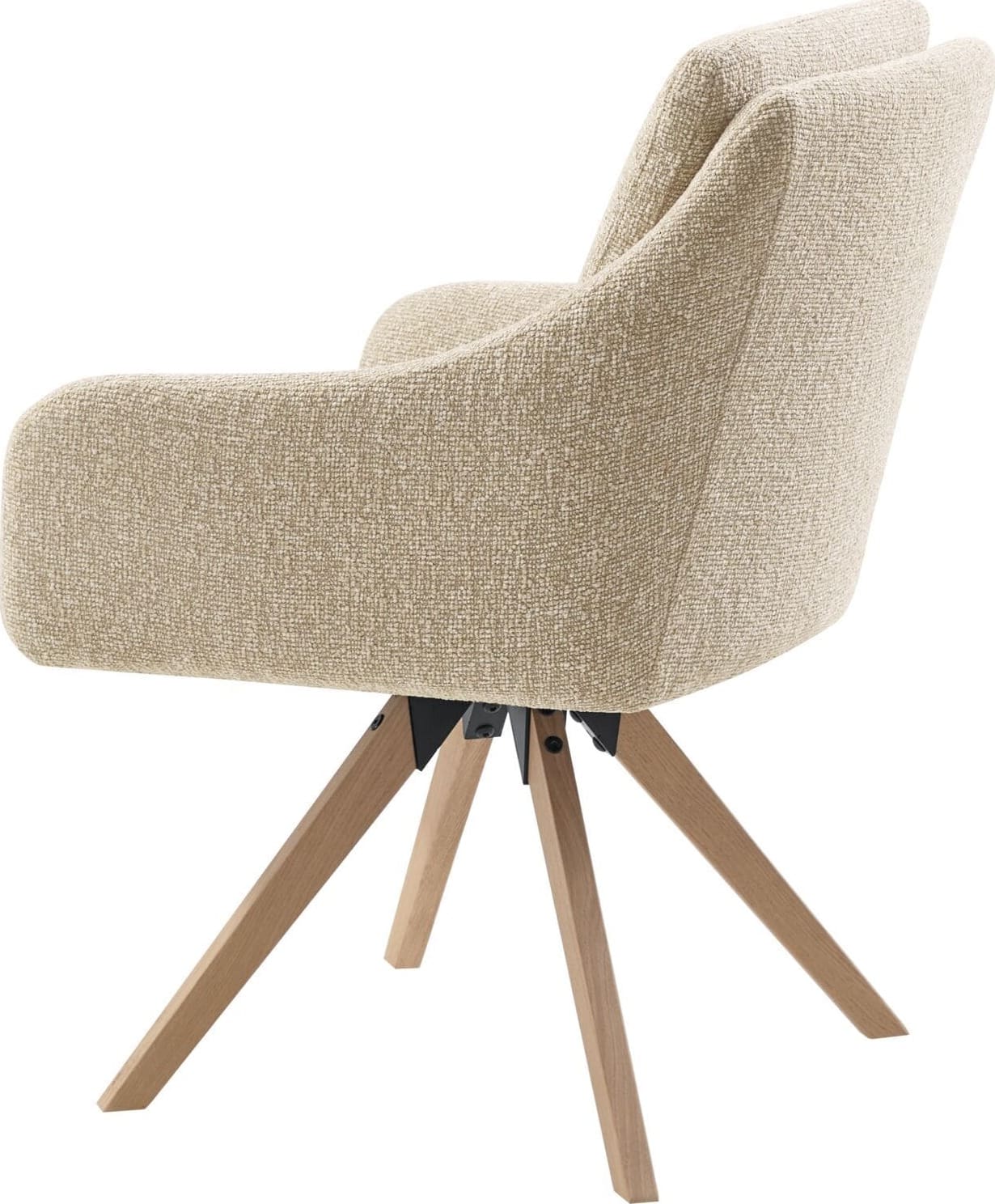 Pronto Wonen Eetkamerstoel Meltina draaibaar beige Beige|Wit Eetkamerstoel