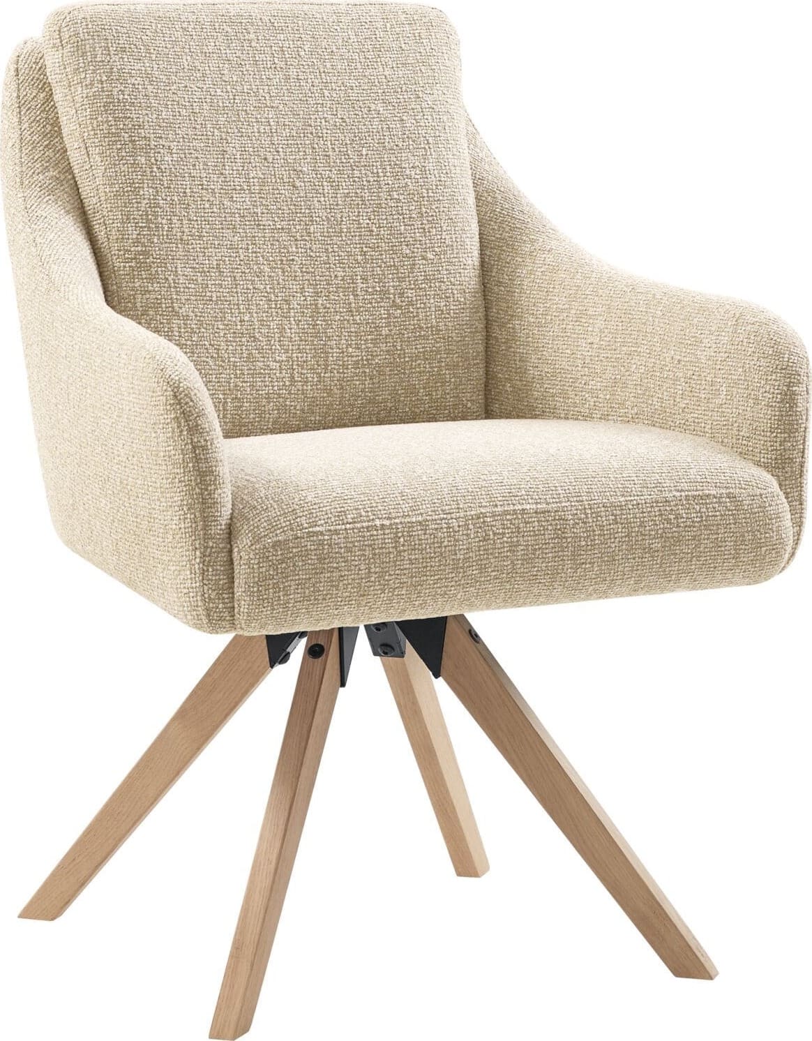 Pronto Wonen Eetkamerstoel Meltina draaibaar beige Beige|Wit Eetkamerstoel