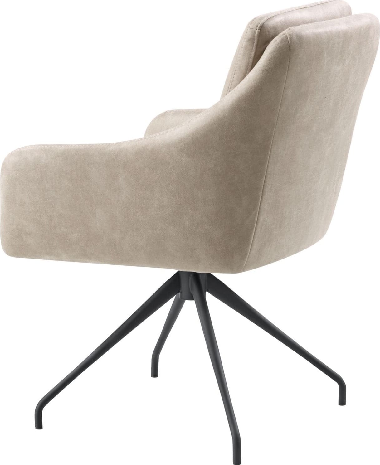Pronto Wonen Eetkamerstoel Meltina draaibaar microleder beige Beige|Wit Eetkamerstoel