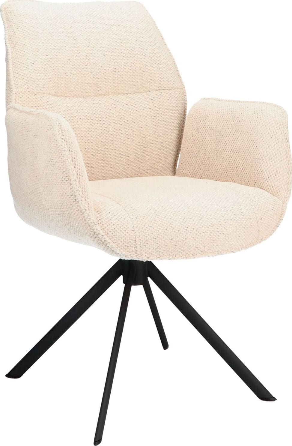 Pronto Wonen Eetkamerstoel Ombrone draaibaar ecru Beige|Wit Eetkamerstoel